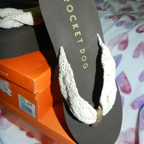 Rocket Dog Natural Crochet Platform Sandal Women Sizes 🆕⌚FAST😮💨⚡🚚 - Picture 7 of 13
